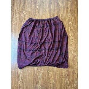 Gudrun Sjoden Reversible Hoop Skirt Plaid & Floral Button In Lagenlook XL